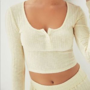 Urban outfitters Henley crop top
